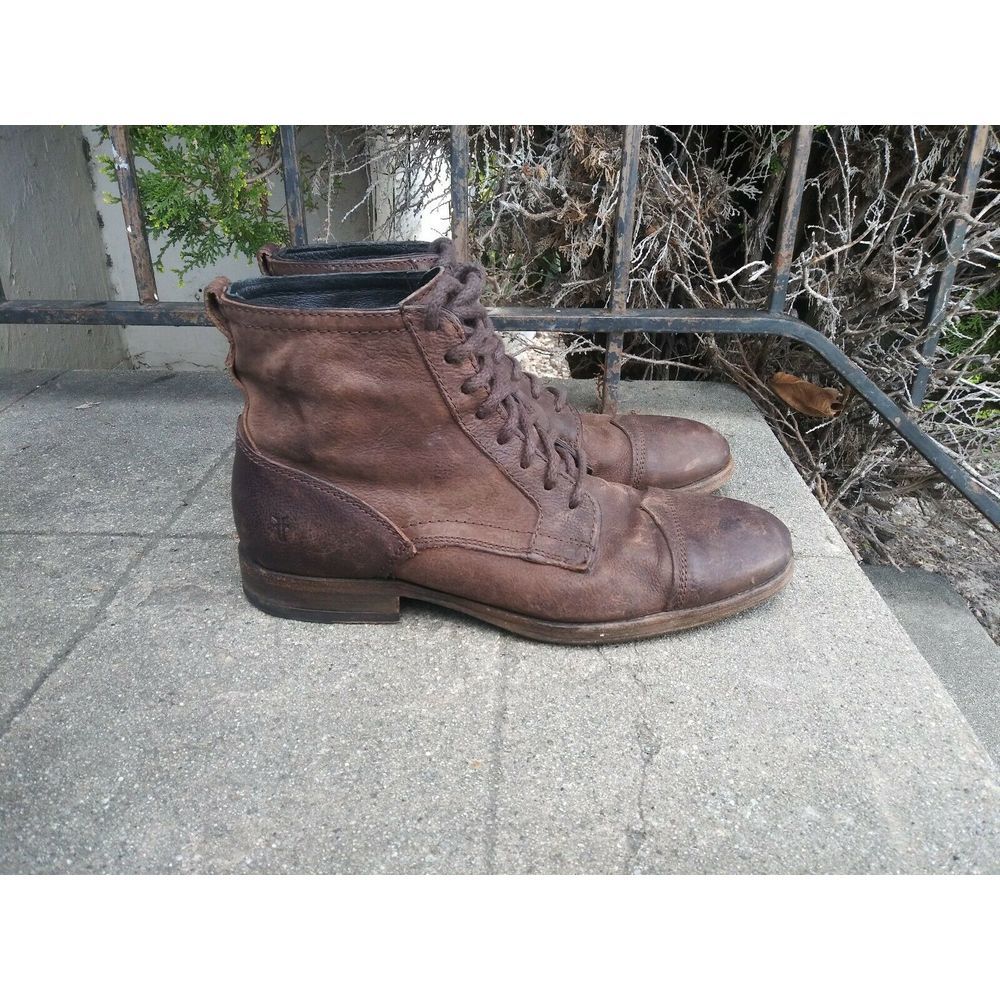 FRYE Everett Lace Distressed Leather Boots Men 12 - Picture 1 of 7